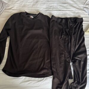 Men's Black Thermal Underwear Set